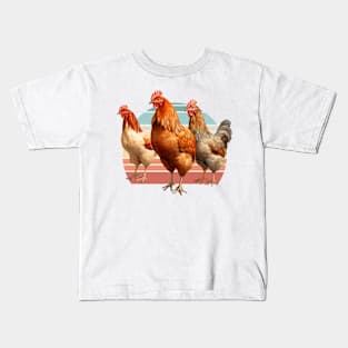 Retro Chickens Kids T-Shirt